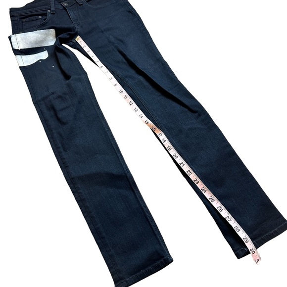 RAG & BONE Women’s Mid Rise Skinny Jean in Coal Block Black with Paint Stripes - Picture 8 of 8